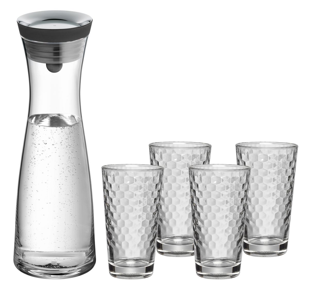 Wmf Schwarz Karaffe Mit 4 Wassergläser, Serviergefässe, - Image 3