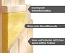 Karibu Sauna Carin mit Eckeinstieg 68 mm inkl. gratis Saunaofen im Wert von 599,99 €