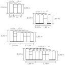 Vorschaubild Halls Gewächshaus Qube Lean-to - 0,9 m² / 1,3 m² / 5 m² / 7,2 m² Farbe: Schwarz