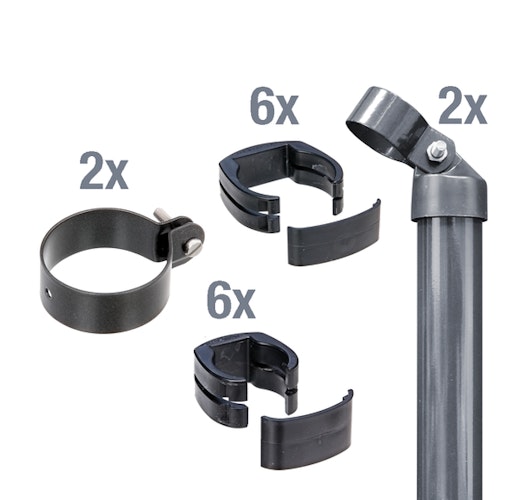 Alberts® Zaunanschl.-Set f. WG, anth. kstb.,zE,f.Pfosten ⌀60 mm,f.Höhe 1220 mm 601881