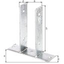 Vorschaubild Alberts® U-Pfostenträger 200x60x4mm zum Aufschrauben für verschiedene Pfostenstärken