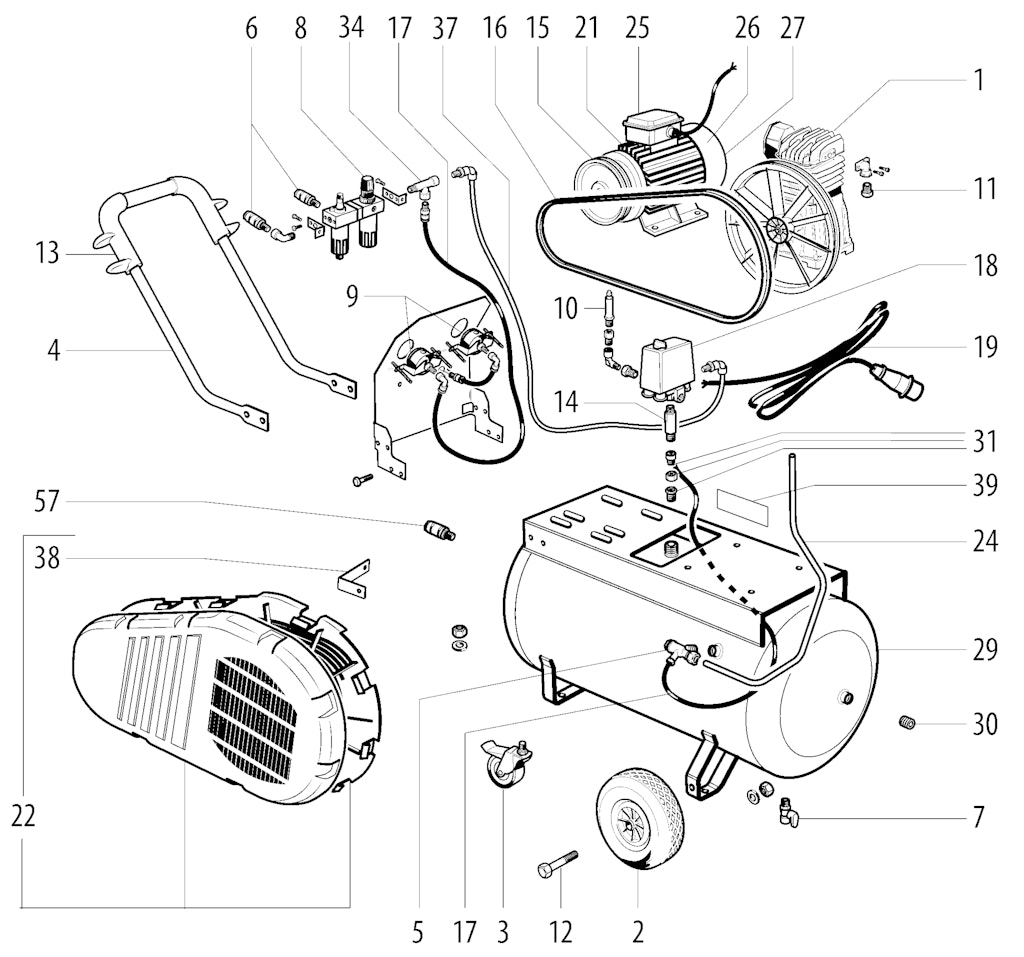 Explosionszeichnung Ersatzteile
