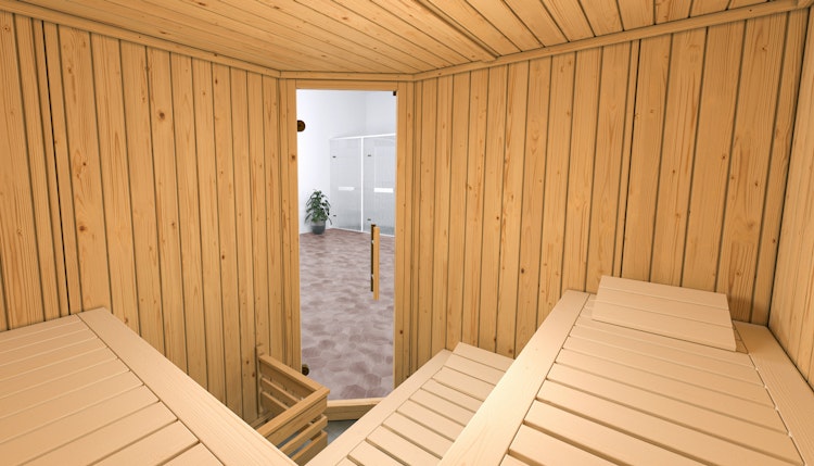 Weka Elementsauna Varberg 3 Familiensauna - 68 mm