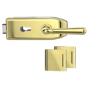 Vorschaubild Griffwerk CREATIVO 1.0 -Messing Optik Ganzglastürbeschlagset -3-teiliger Bandsatz -mit Griff FABIA ME-O -PZ