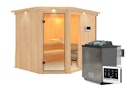 Vorschaubild Karibu Sauna Fiona 3 mit Eckeinstieg 68 mm inkl. gratis 9 kW Bio-Saunaofen im Wert von 719 €