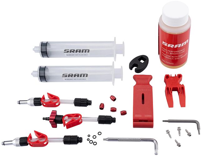 SRAM Entlüftungs-Kit hydraulisch transparent transparent, rot