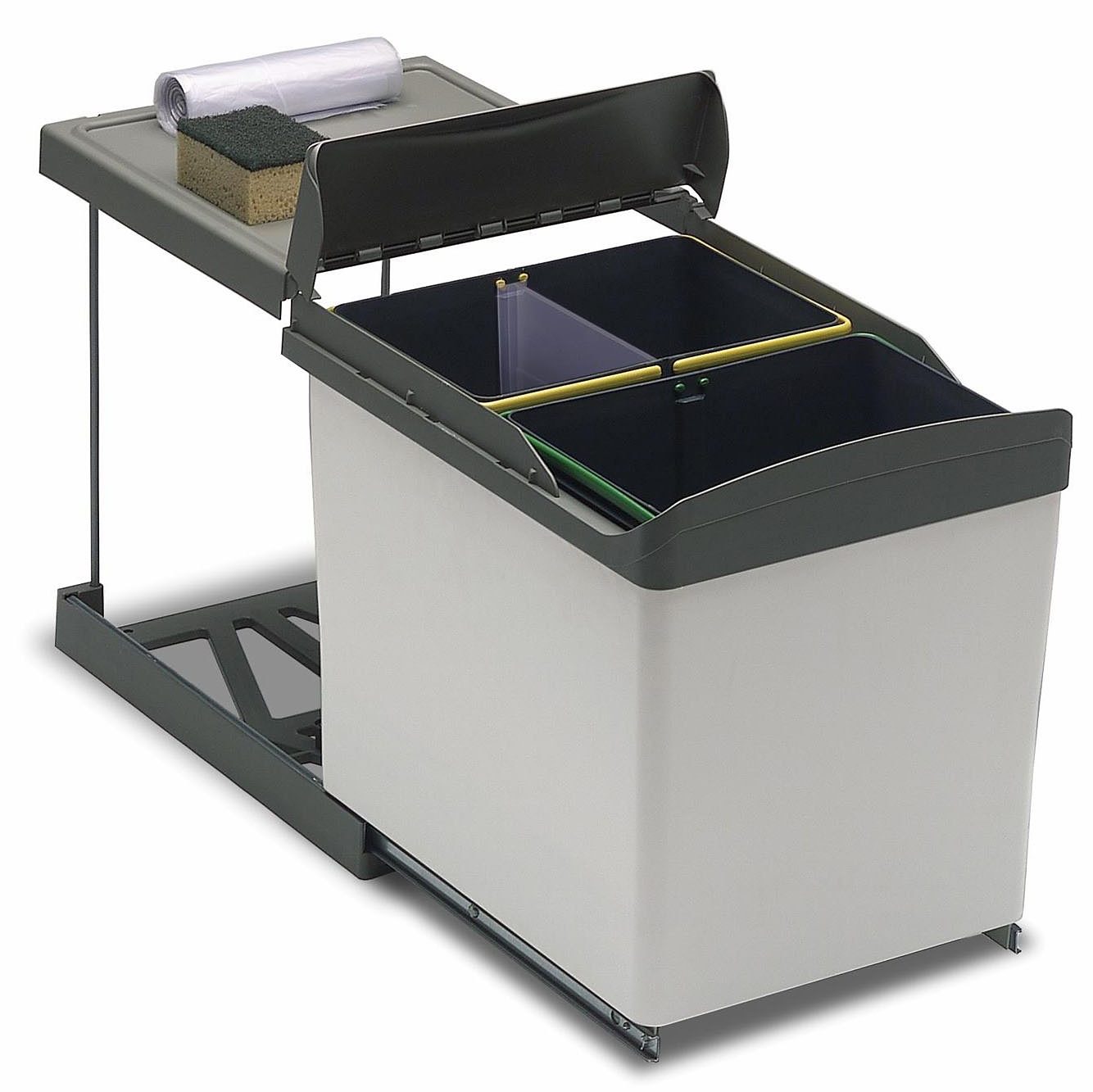 Abfallsammler 3-Fach, Grau