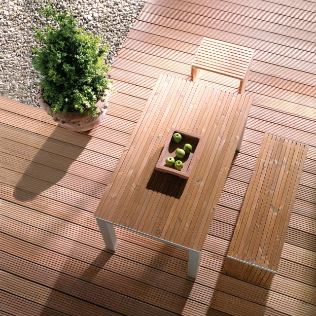 OSMO Terrassendiele Bangkirai genutet/geriffelt Standard & Better, KD- 25x145mm