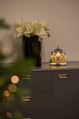 Konstsmide Weihnachtsbeleuchtung LED Mini Lebkuchenhaus 9 warmweiße Dioden