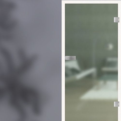 Griffwerk Glasdrehtür ALL SATIN 501 Milchglas-Satinato/Grünglas, ESG/VSG, Studio/Office