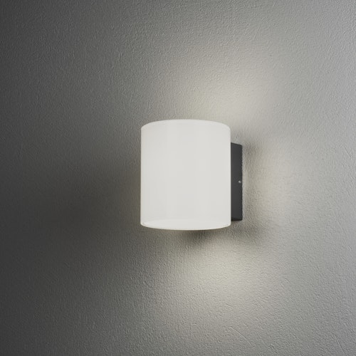 Konstsmide Wandleuchte Foggia, HighPowerLED 10W, anthrazit/opal Glas (7859-372)