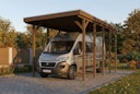 Vorschaubild Skan Holz Friesland - Flachdach Caravan-Carport aus Nadelholz Breite 402 cm