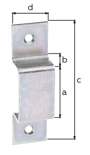 Alberts® Schlaufe, galvanisch verzinkt dickschichtpassiviert, lichte-LxH 29x14 mm, Gesamt-LxB 73x20 mm,Karte 2 St 901936