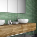 Vorschaubild Revét Vinyl Wandfliese Butcherblock Grün Hochglanz 120 x 60 cm