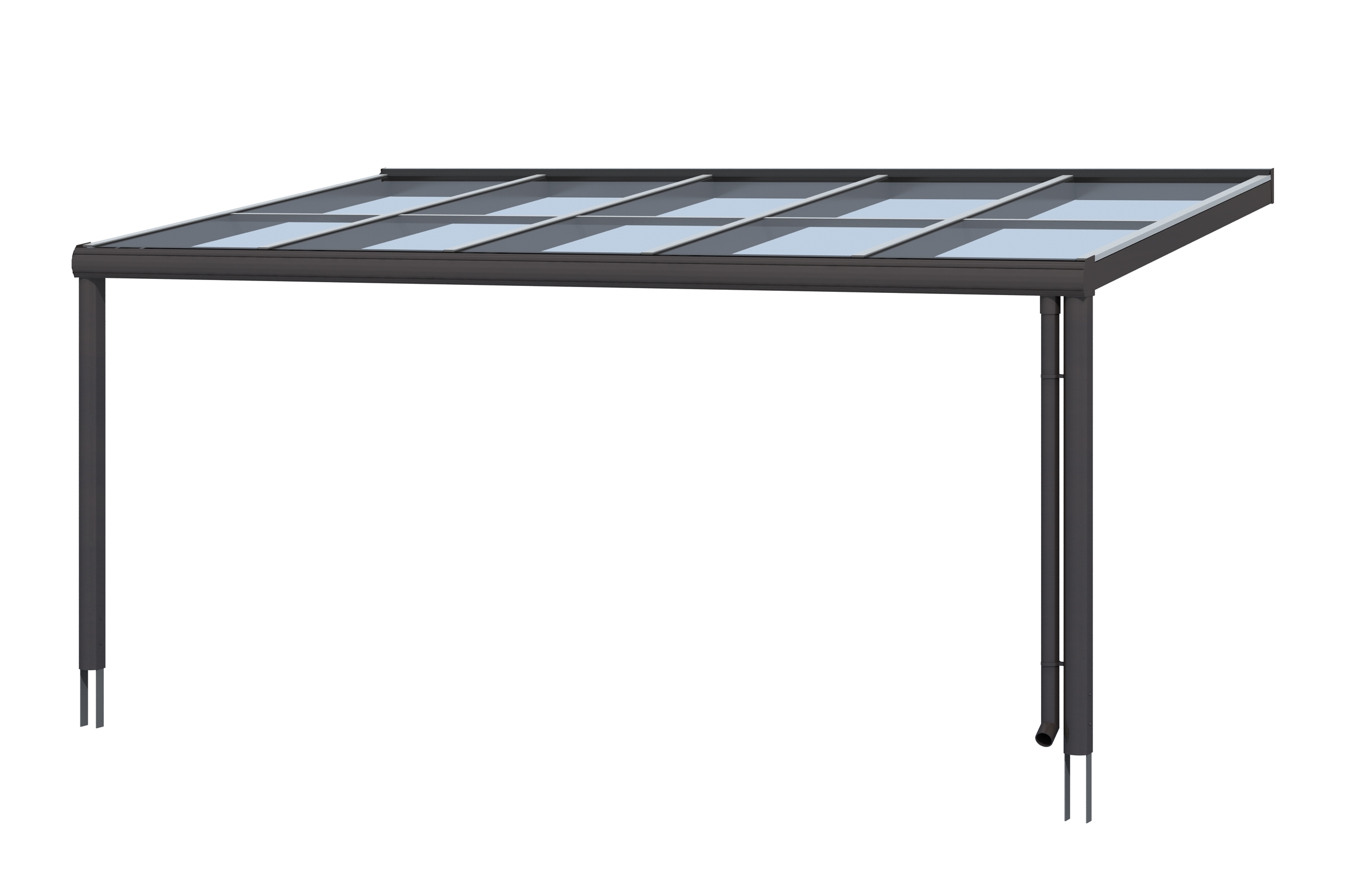 Skan Holz Aluminium Terrassenüberdachung Modena Breite 541 cm-541 x 357 cm (Gr. 3)-anthrazit
