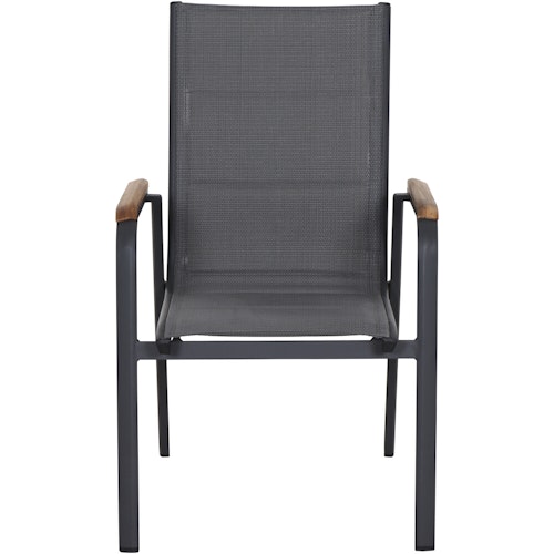 Siena Garden Stapelsessel TESORO padded, Aluminium Anthrazit / Kunststoffgewebe Royal Grey - Abverkauf