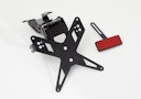 Vorschaubild PROTECH X-SHAPE Kennzeichenhalter SET mit Reflektor und Beleuchtung Alu & Stahl Schwarz für YAMAHA YZF-R125