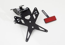 PROTECH X-SHAPE Kennzeichenhalter SET mit Reflektor und Beleuchtung Alu & Stahl Schwarz für DUCATI Hypermotard 950/SP