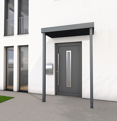 Gutta Rechteckvordach BS Plus 160 Sondermaß mit Pfosten (neues Modell)