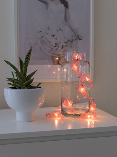 Konstsmide Weihnachtsbeleuchtung  LED Dekolichterkette Flamingos 6h Timer