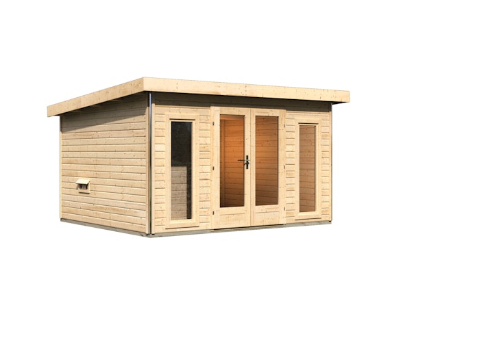 Karibu Saunahaus Mainburg 2 mit Vorraum - 38 mm inkl. gratis Sauna-Zubehörset im Wert von 234,94 €