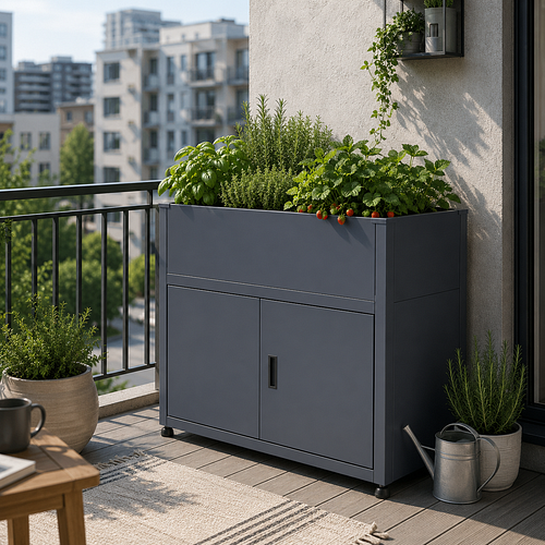 KGT Hochbeet UrbanGrow M-Space inkl. Stauraum - B 101 x T 51 x H 86 cm