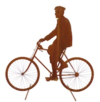 Badeko Deko-Fahrradfahrer „Gustav“ in Edelrostoptik