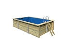Karibu Rechteck Pool Gr. 3 - 350 x 530 cm - kesseldruckimprägniert Sparset mit Filteranlage 