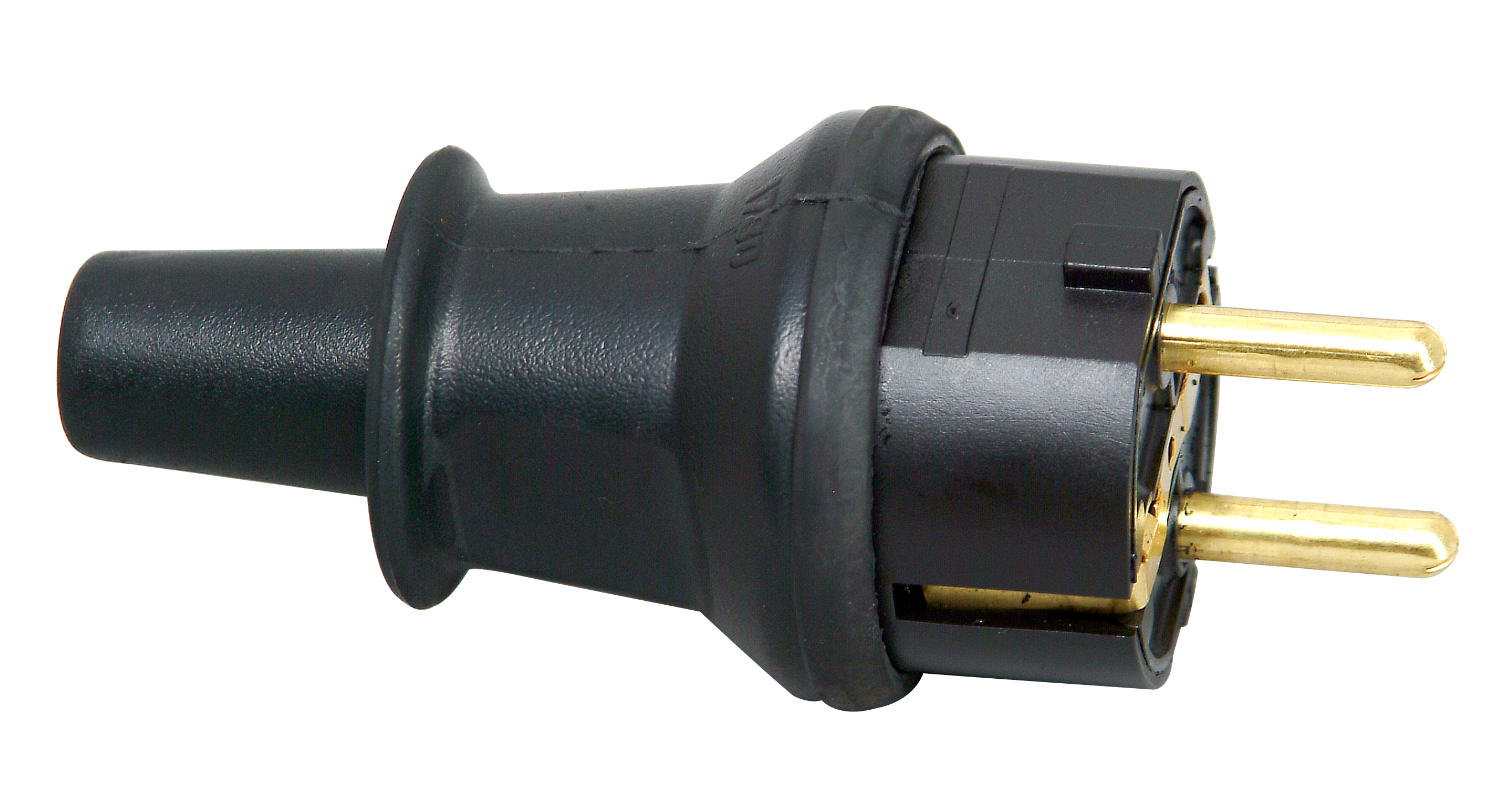 Kopp Schutzkontakt- Stecker mit Knickschutztülle, schwarz