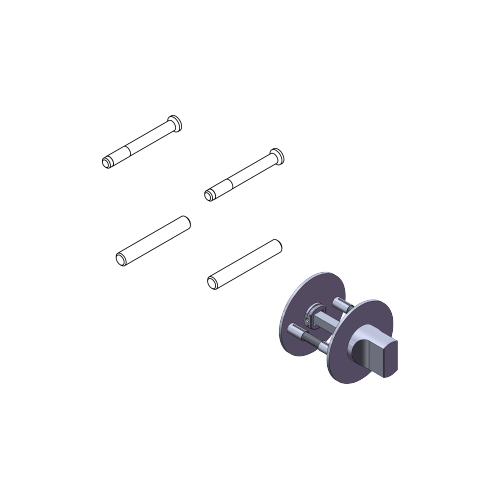 Griffwerk Set für AVUS PIATTA S -WC -Graphitschwarz M4x45, PIN 43mm, WC-S. 70mm, TS 50-55