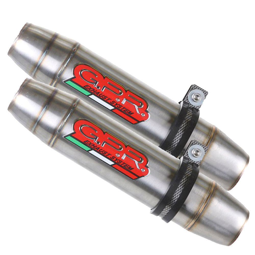 GPR Endschalldämpfer Aprilia Shiver 900 2017/20 e4 Pair Racing slip-on exhaust Deeptone Inox