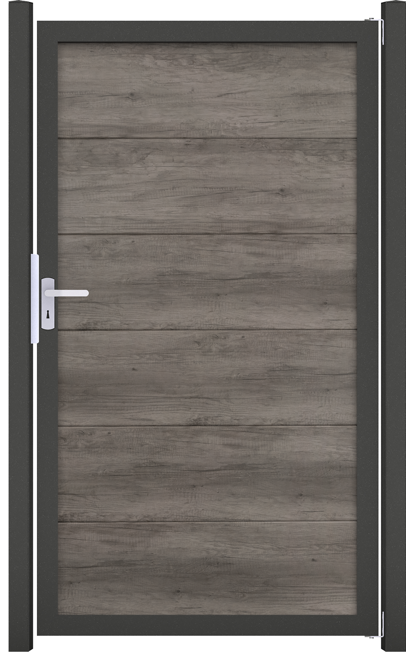 GroJa BasicLine Nova  Monument Oak Tor 1-flg. 100 x 180 cm Alu-Rahmen DB 703, Uni.-DIN