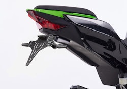 PROTECH V-SHAPE Kennzeichenhalter SET mit Reflektor und Beleuchtung Alu & Stahl Schwarz für KAWASAKI ZX-10R, ZX-10R SE, ZX-10RR