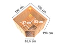 Vorschaubild Karibu Sauna Jarin mit Eckeinstieg 68 mm inkl. gratis Sauna-Zubehörset im Wert von 234,94 €