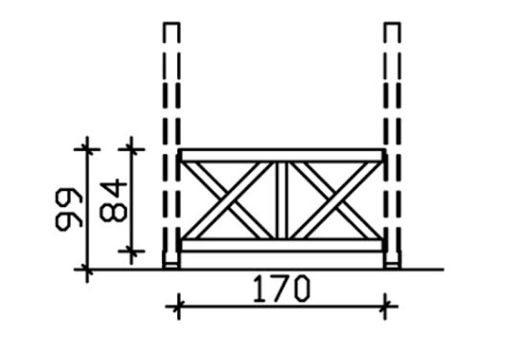Skan Holz Andreaskreuz-Brüstung für Terrassenüberdachung Douglasie