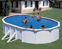 Vorschaubild myPOOL Swimming Pool Poolset Feeling Weiß - Ovalform mit Stahlwandbecken-Set Höhe 1,32 m
