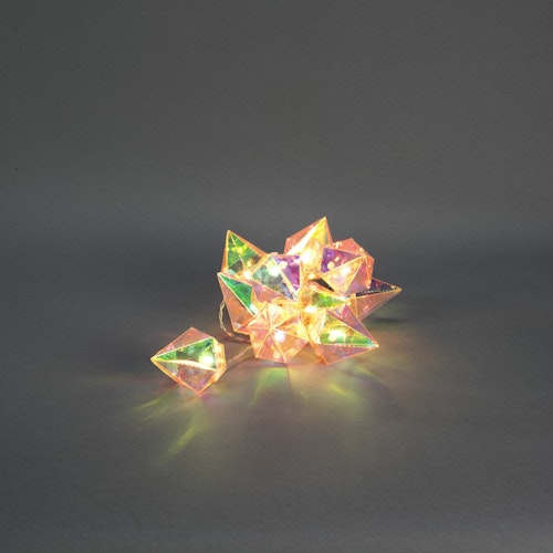 Konstsmide Weihnachtsbeleuchtung Dekolichterkette Diamanten 10 warmweiße LEDs in Kristalloptik, batteriebetrieben