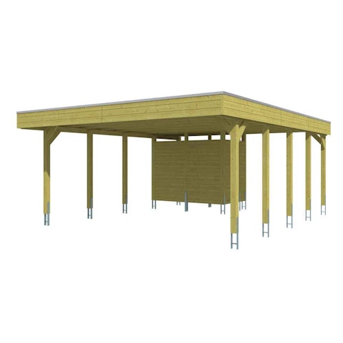 Skan Holz Carport Friesland 557x708 cm inkl. Abstellraum Sparset 4