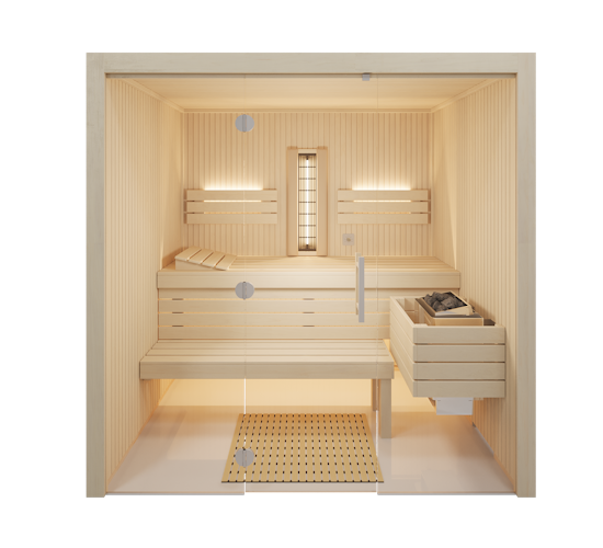 Infraworld Sauna Gracil Complete 142 - 75 mm Multifunktionssauna inkl. 5-teiligem gratis Zubehörset