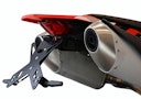Vorschaubild PROTECH X-SHAPE Kennzeichenhalter SET mit Reflektor und Beleuchtung Alu & Stahl Schwarz für DUCATI Hypermotard 698 Mono