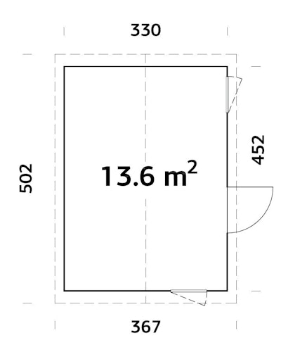 Palmako Nordic-Haus Hedwig 13,6 m² - 18+70 mm