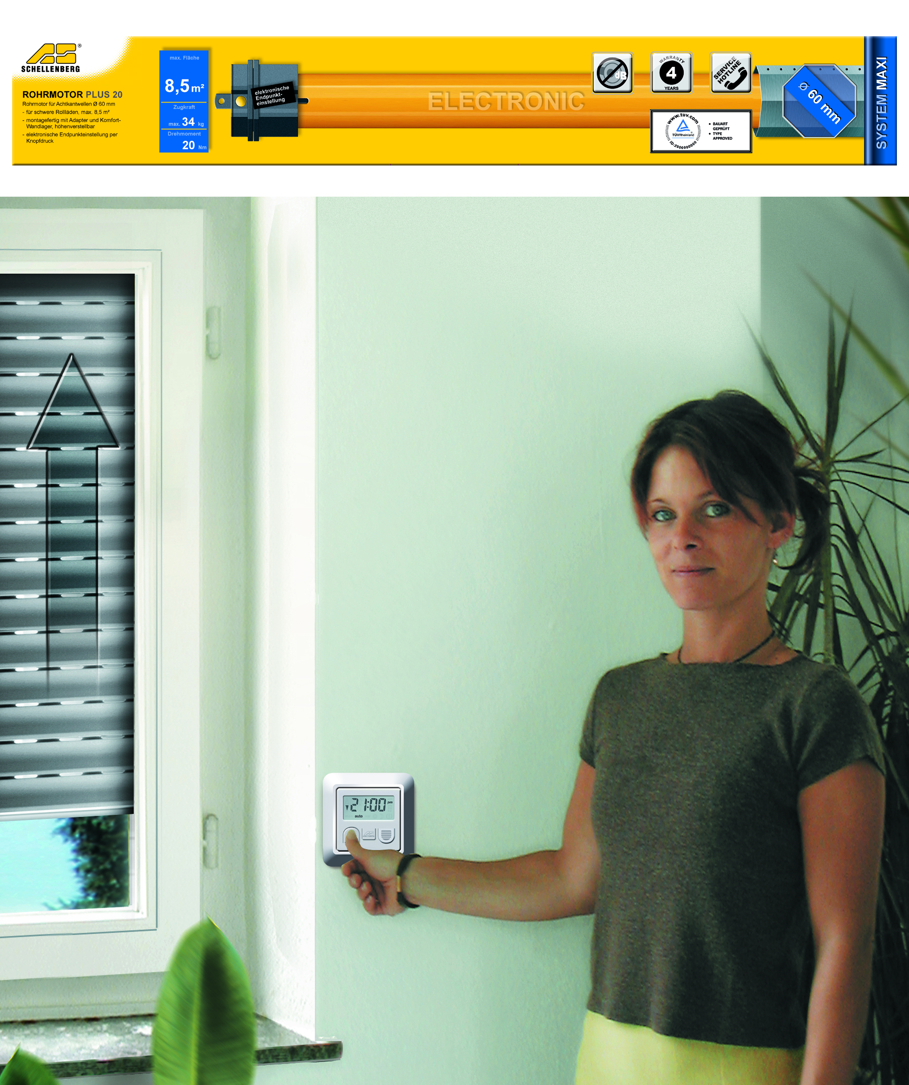 Schellenberg Rohrmotor Maxi PLUS 20Nm