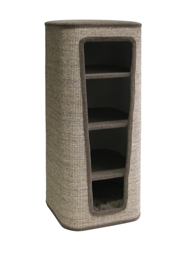 NOBBY Kratztonne "CAPTA IV" braun Leinenoptik 50 x 50  x 120 cm