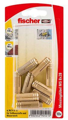 FISCHER Messingdübel MS 8x28 K (10 Stück)
