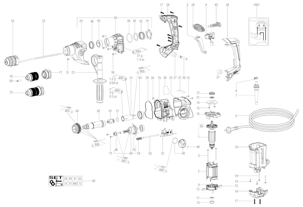 Explosionszeichnung Ersatzteile