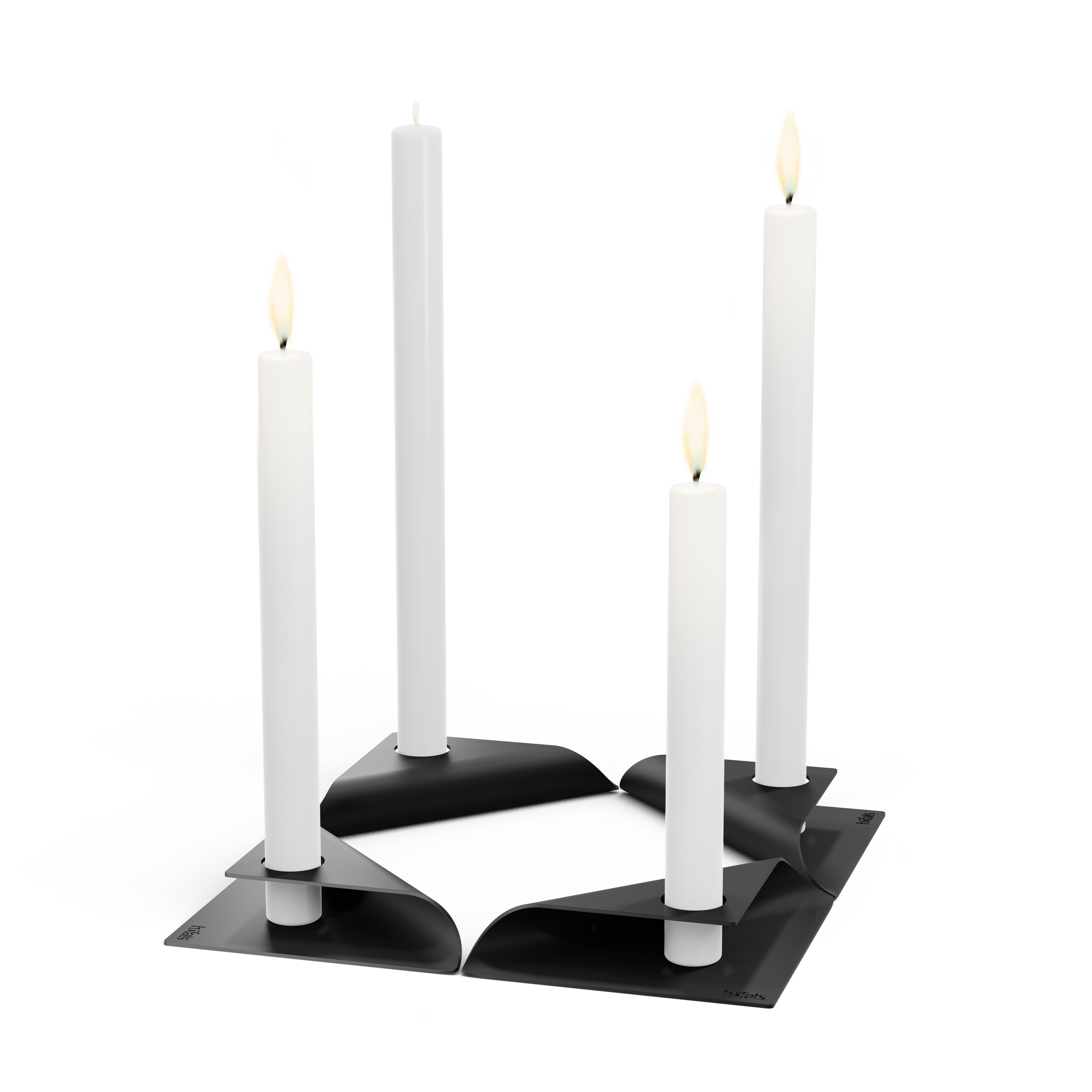 höfats Kerzenhalter-Set SQUARE CANDLE schwarz 4 Stück