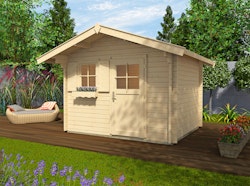 Weka 45 mm Gartenhaus 131 mit Vordach (60 cm)