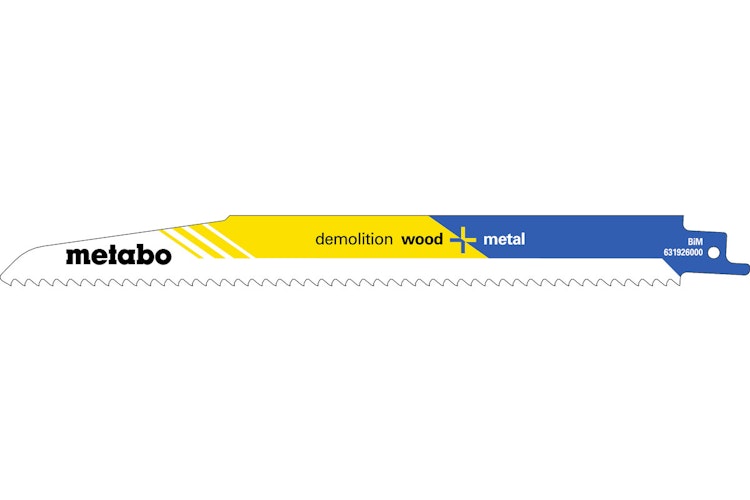 Metabo 5 Säbelsägeblätter "demolition wood + metal" 225 x 1,6 mmBiM4,3 mm/ 6 TPI
