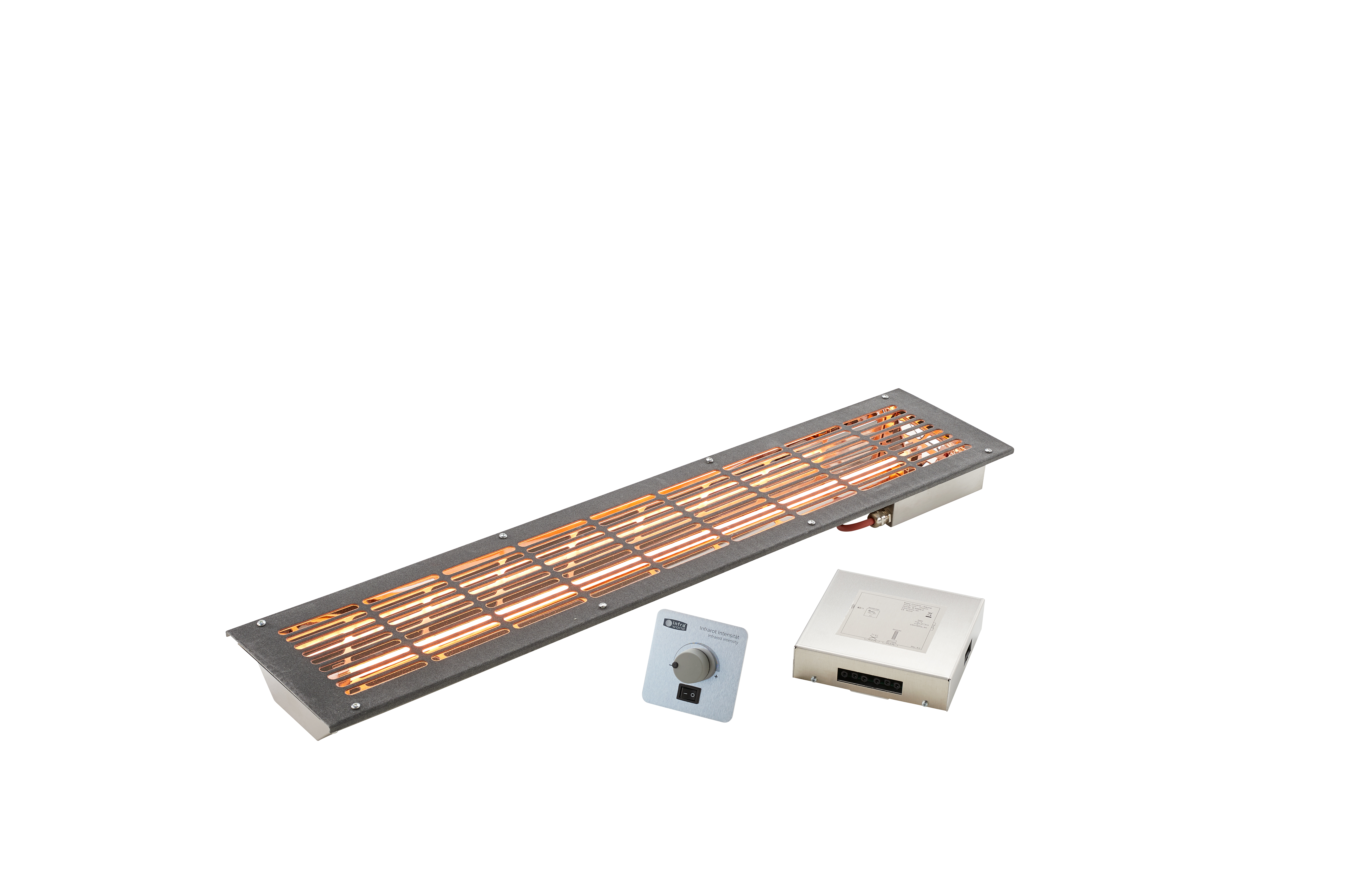 Thumbnail - Infraworld VITALlight-IPX4 Infrarotstrahler-Set anthrazit Easy Control: silbergrau- gerader Einbau