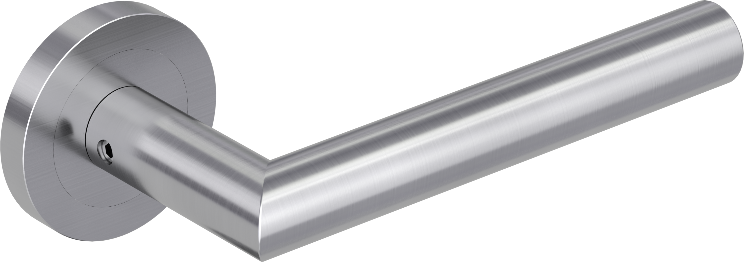 Krongart Rhodini K28 L-Form-Türgriff in Edelstahl matt Unverschließbar (OS) Schraubtechnik GK3